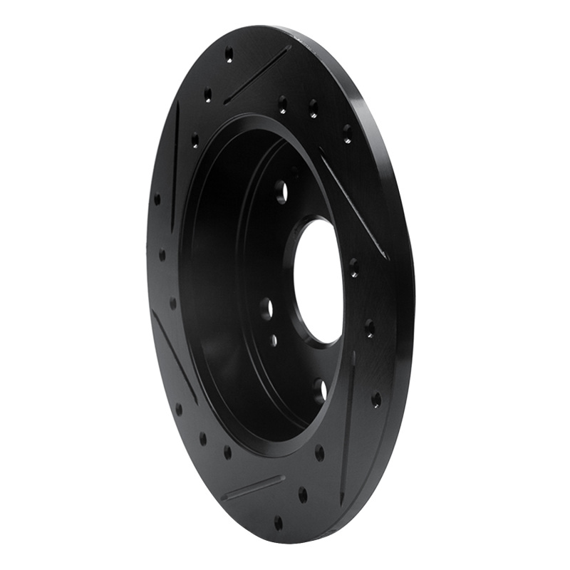 Acura CSX Brake Rotor (1) - Rear Right - R1 Concepts - Drilled & Slotted - Black - `97-`15